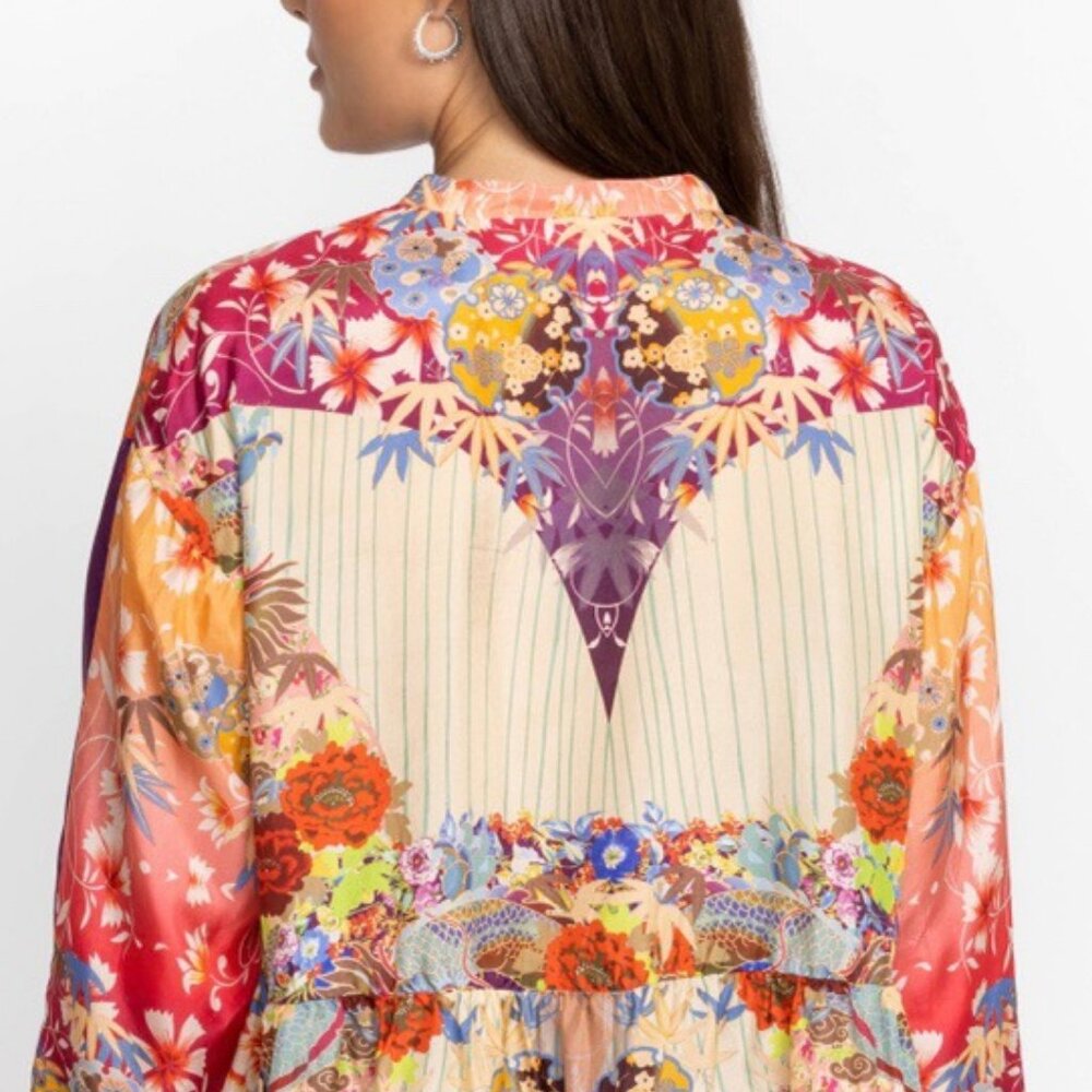 NWT Johnny Was ADALENA DERIVE BLOUSE 100% silk - Picture 4 of 14